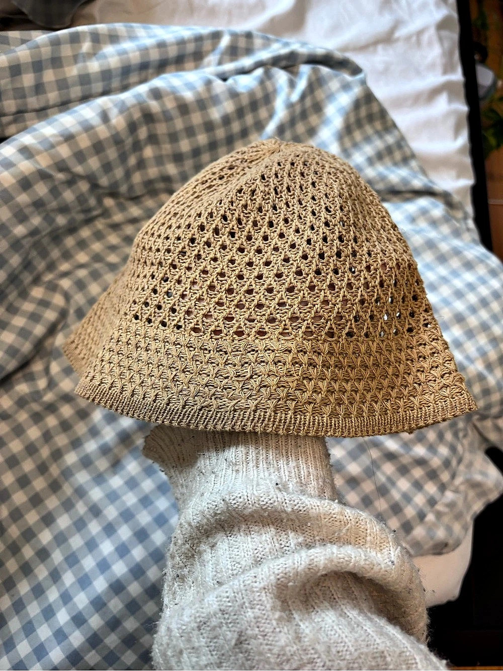 Crochet Bucket Hat in Brown Like New
